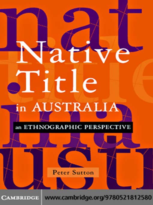 Title details for Native Title in Australia by Peter Sutton - Available